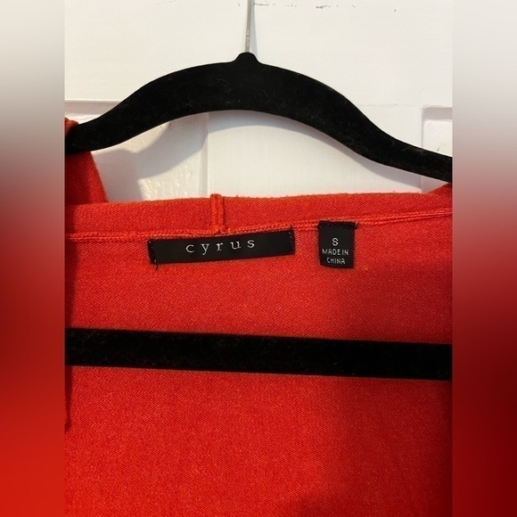 CYRUS Open Front Basic Orange Hooded Fall Cardigan Small - Picture 2 of 4